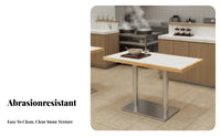 Canteen Table and Chair Group Waterproof abrasionResistant Square Table and 4 Chairs Set sturdyDuty Frame Modern Design