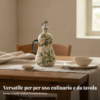 Automatic Pour Spout Bottle Glossy Finish Botanical Tableware