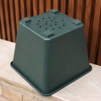Made in Japan Square Planter Flower Pot Indoor Use Plastic Pot for Houseplants Succulents Stylish Dark Green