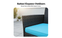 3 Pieces 3-Piece Wicker Chat Set Waterproof 3-Piece Wicker Seating Group UV-Resistant Space-Efficient Design for Patio, Garden