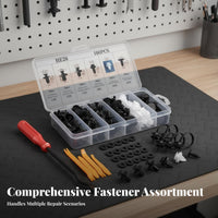 100 Pieces Bumper Wheel Arch Fastener Set Organized Storage Case Plastic Car Rivet Kit Bumper Retainer Clips 6 Assorted