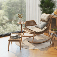 Dream Xiaoduo Rattan Rocking Chair for Home Balcony Outdoor Patio Lounge Chair Adult Leisure Rocker
