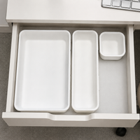 PP Cutlery Case, White, Drawer Storage, Stationery, Organizer Tray, 18L