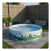 Space-Saving Round Collapsible Swimming Pool Easy Setup Foldable Swimming Pool Long-Lasting Leakproof for Children, Toddlers, Outdoor, Backyard, Patio, Indoor