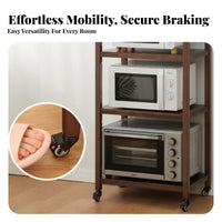 3-Tier Rolling Shelf Multi-Functional Rolling baker's Rack adaptable Use With casters for Home Cooks, Dining Room, Bar Area