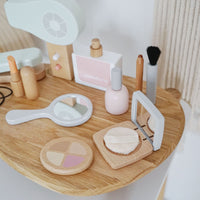 Kids Wooden Pretend Play Makeup Toy Set with Comb and Lipstick