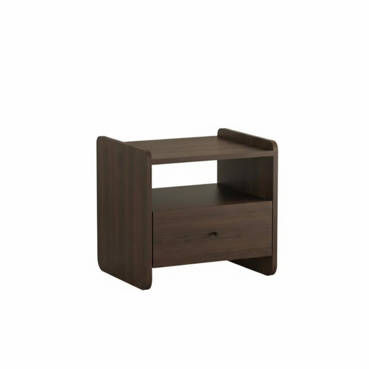 2-Tier Transparent Stand Space-Saving Nightstand polished Rounded Corners