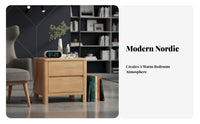 2-Drawer Nightstand with Lock Nordic aesthetic Bedside Table Modern Design for Home