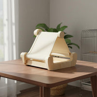 doubleUse Bird Nest Feeder Aesthetic Wooden Bird Hammock and Boredom Wooden Perch for Parrots, Small Birds, Garden