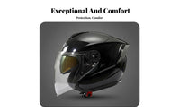 Quick Release Buckle 3/4 Motorcycle Helmet Removable and Washable Liner 3/4 Uncovered Face Helmet Lightweight Safeguarding Headwear Glasses Friendly for Men, Women, Commuting, Street Riding