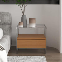 Single-Drawer Nightstand Modern design & aesthetic Bedside Cabinet Narrow dimension for Bedroom