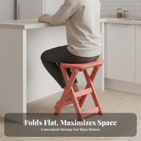 Foldable Wooden Stool with spinerest multifunctional Folding Chair for Families