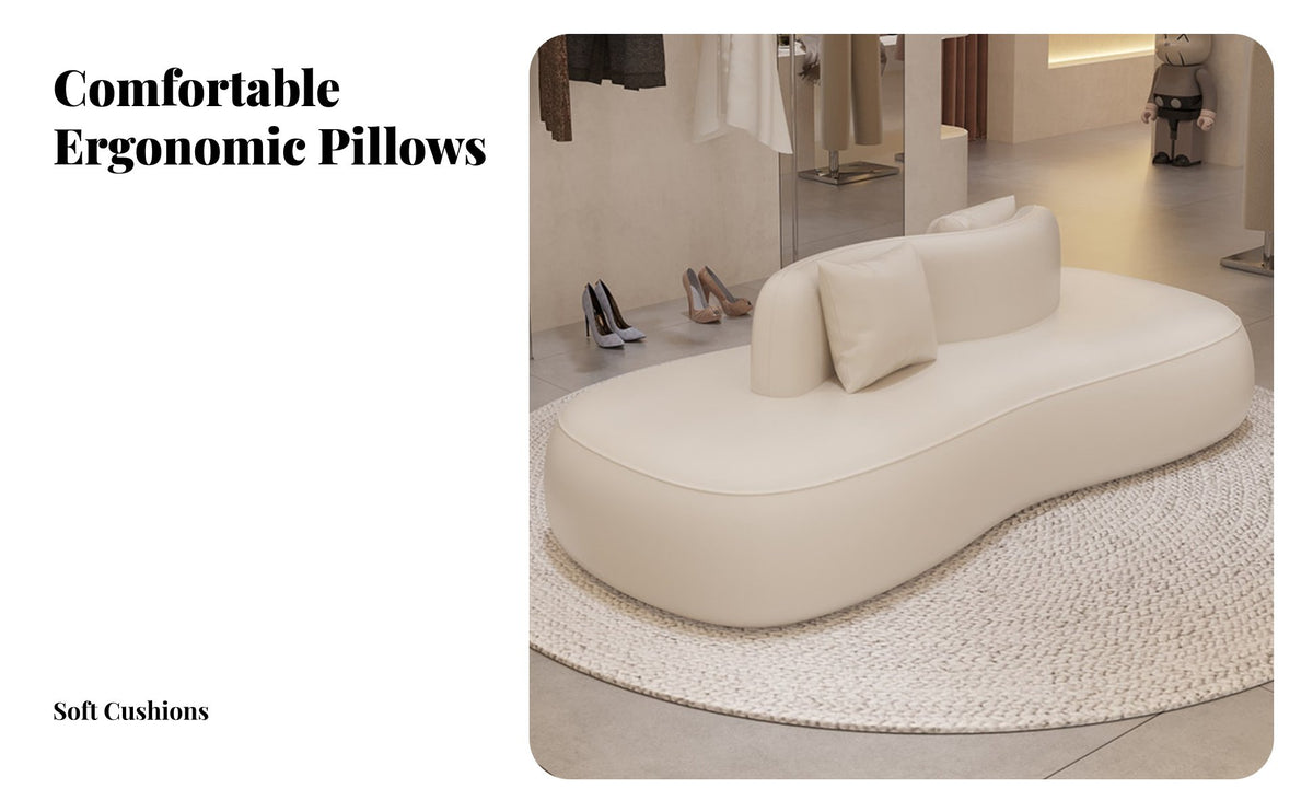 Nordic Design Double-Sided Curved Bench Modern Design Oversized Daybed Upholstered Sofa Multi-Purpose for Business Owners, Interior Designers, Beauty Salon, Retail Shop, Waiting Area, Showroom