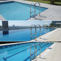 Slip Resistant Stainless Steel Pool Ladder Rustproof Pool Ladder with Handrails Long-Lasting Entry and Exit System Safe for Homeowners