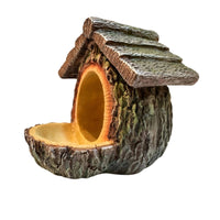 Hanging Bird Feeder Rustic Bird Feeder with Roof Portable for Yard, Patio