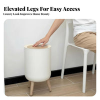 Desktop Trash Can Modern Design Mini Wastebasket with Lid Compact Small Push-Button Trash Bin for Homeowners, Students, Living Room, Restroom, Bedroom