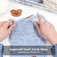 Coral Fleece Scarf DIY Kit, Knitting Yarn, Winter Gift
