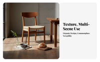 Wooden Frame Cord Chair Wabi-Sabi Design Dining Seating Japanese aesthetic Easy Assembly for Kitchen