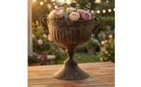 Pedestal Planter Stable Urn Planter Outdoor Use Urn Vase for Garden, Indoor Display