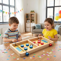 Two-Player Sling Puck Board Game Interactive Sling Puck Game Fast-Paced Board with Elastic Cords Smooth for Playrooms