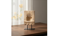 Carved Candlestick Ornament with Stand Weathered Candle Holder with Metal Stand Elegant Centerpiece Candle Holder Classic for Art Collectors, Living Room