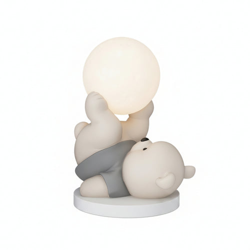 Bear Night Light Tabletop Bear Ornament with Lamp Cute for Bedside Table, Desk