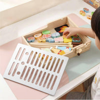 Wooden Barbecue Playset Interactive Parent-Child Play Toy Barbecue Grill Realistic Design Wooden Grill Toy for Kindergarten