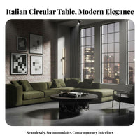 2 Pieces Minimalist look Round Nesting Tables Modern Aesthetic Round layering Table Set Space-Saving Design Household Furniture Sturdy Construction for Homeowners, Apartment Dwellers, Interior Decorators, Living Room, Small Spaces, Lounge Area, Bedroom
