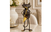 Metal Feline Figure Figurine Tabletop Cat Figurine Whimsical Ornaments for Desk