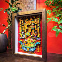 Prosperity Tree Art Decoration Traditional Style Framed Paper Art Ready to Hang Festive for Gift Giving