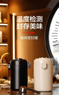 新品304咖啡豆密封罐真空单向排气湿度监测咖啡粉专用储物保存罐