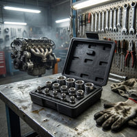Star Socket Socket Set 14-Piece Female Star-Shaped Socket Set Tool Chrome Portable for Mechanics, Automotive Repair, Garage