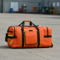 Emergency Equipment Bag with Wheels Reflective Firefighter Equipment Bag Rolling for Firefighters, First Responders, Fire Stations