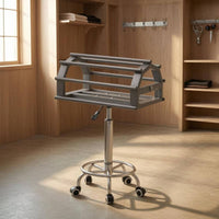 Rotating Saddle Rack Dark Gray Rolling Saddle Rack Rounded Rods Animal Gear Storage