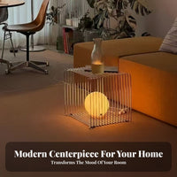 Wavy Metal Stand Minimalist Design Slim highlight Table with Storage for Homeowners
