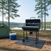Barrel Briquette Grill Rotisserie Support Barrel Barbecue Grill Wheeled