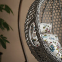 Rattan Wicker Hanging Egg Chair Teardrop Wicker Hanging Egg Chair Enclosed Furniture for Balcony, Living Room, Reading Corner