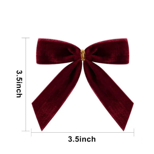 Velvet Bow Decoration Easy to Hang Holiday Decor Pre-Shaped