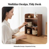 Tiered Wooden Shelf Multifunctional Stepped Display Riser Space-Saving