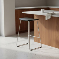 Minimalist Bar Stool Slim Metal Legs Home Seating Space Saving