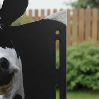 Peeping Cow Yard Stake Iron Outdoor Ornament Easy to Install