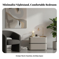 CumulusShaped End Table Cream and fashion Nightstand Rounded Corners for Young Adults