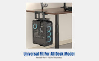 PC Case Hanging Rack, No-Drill Desk Mount, Adjustable Clamp Desktop Organizer