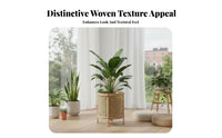 Basket Plant Stand Boho Aesthetic Woven Pot Holder with Legs Stable Support