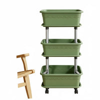 Rolling Vegetable Planter With Wheels Multi-Tier Planter Stand Heavy-Duty