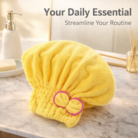 Hair Towel Wrap for Women with Quick Dry Coral Fleece, Absorbent Head for After Shower, Lightweight Bow Knot Design