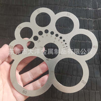 皮具切割角尺A2 不锈钢圆尺 手工皮革工具R定规圆弧尺子角度尺