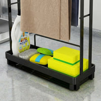 Metal Sink Organizer and Wall Mounted Rag Holder for Dishwashing Area, Stainless Steel Cleaning Cloth for Countertop