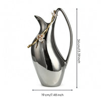 Pitcher Vase with Handle Modern Vessel Minimalist for Mantel