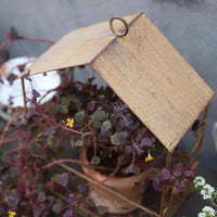 Wrought Iron Hanging Basket Rustic Metal Hanging Planter Basket for Balcony